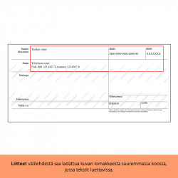 Tilisiirtolomake 210x100 mm 100kpl