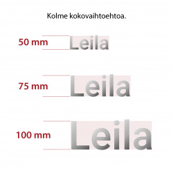 Oma tekstitarra 1-5 kirjainta - hopea