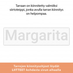 Oma tekstitarra 6-10 kirjainta - hopea
