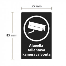 Kameravalvonta tarra-arkki mustavalkoinen