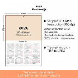 Julistekalenteri Omalla kuvalla A3