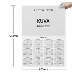Julistekalenteri Omalla kuvalla A2