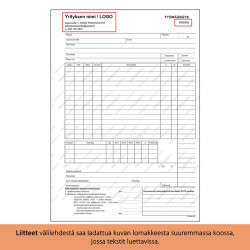 Työmääräys A4 - Malli 1/100kpl