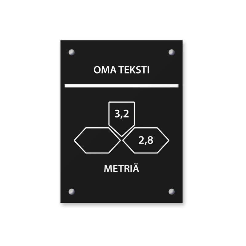 Sijaintikilpi 60x80 mm omalla tekstillä
