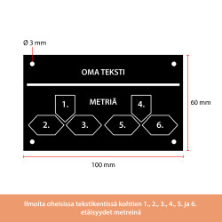Sijaintikilpi 100x60 mm omalla tekstillä