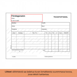 Transportsedel A5L malli-2 100 kpl