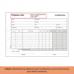 Kuormakirja A5L malli-3 / 100 kpl
