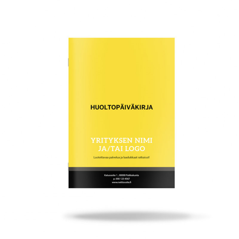 Työkoneiden huoltopäiväkirja omilla tiedoilla 50kpl