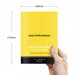 Työkoneiden huoltopäiväkirja omilla tiedoilla 50kpl