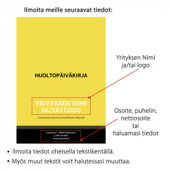 Työkoneiden huoltopäiväkirja omilla tiedoilla 50kpl