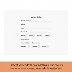 Ajoneuvon huoltokirja omilla tiedoilla 50kpl Arttu