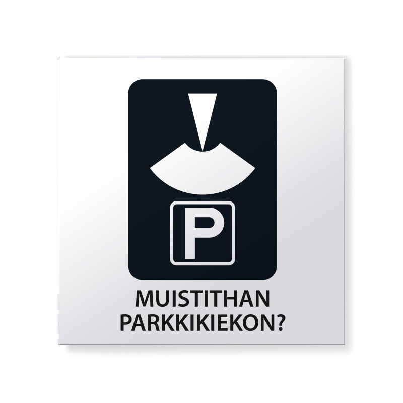 Muistithan parkkikiekon? -tarra