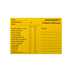 Huoltokortti 100x70 mm