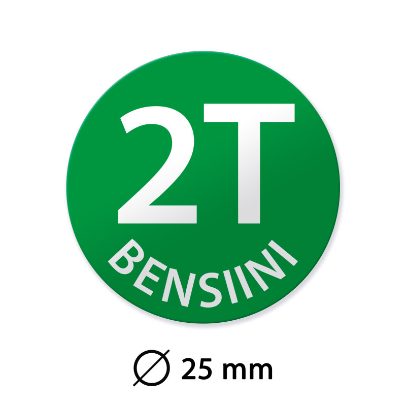 Pienmoottoribensiini 2T merkintätarra