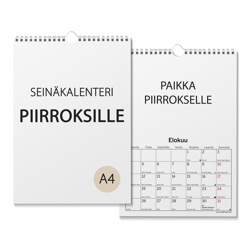 Seinäkalenteri 2026 piirroksille A4