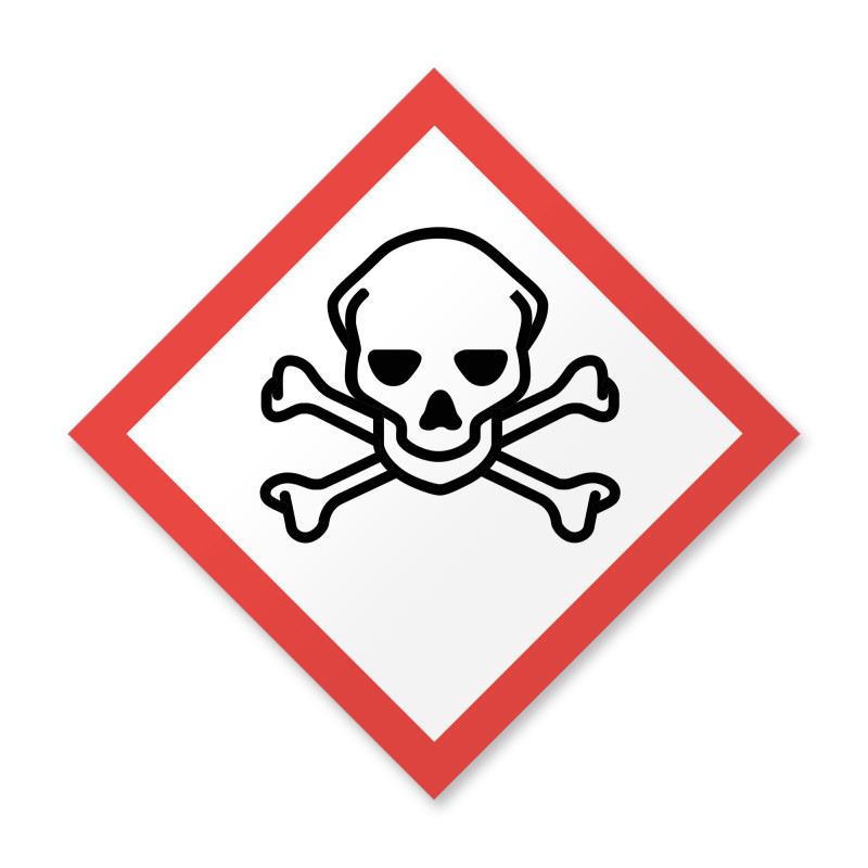 Välitön myrkyllisyys kemikaalimerkki kylttinä tai tarrana