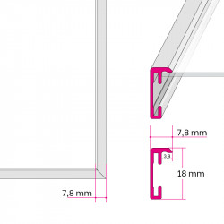 Alumiinikehys 50x70 cm tasainen profiili 7,8 mm