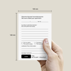 Käynti-ilmoituslehtiö A6 - Malli 2, 10kpl