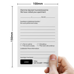 Käynti-ilmoitusmuistilaput 100x150 - Malli 2, 250kpl