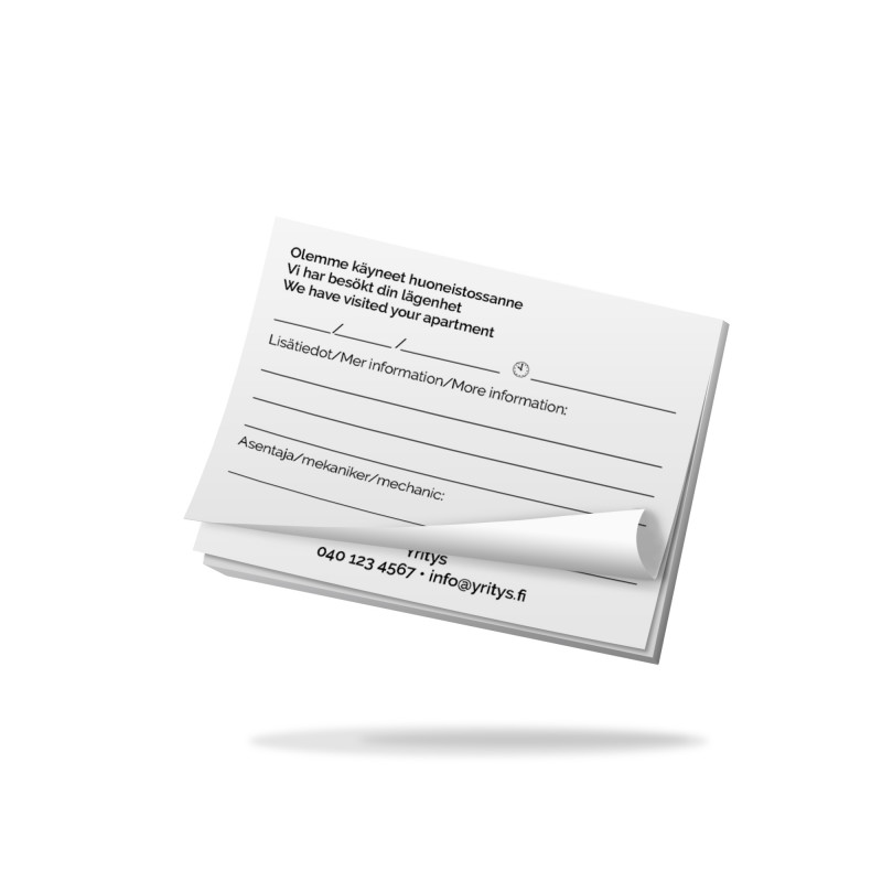 Käynti-ilmoitusmuistilaput 100x75, 250kpl