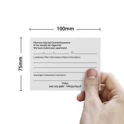 Käynti-ilmoitusmuistilaput 100x75, 250kpl