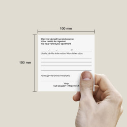 Käynti-ilmoituslehtiö 100x100mm, 10kpl