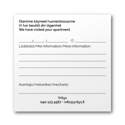 Käynti-ilmoituslehtiö 100x100mm, 10kpl