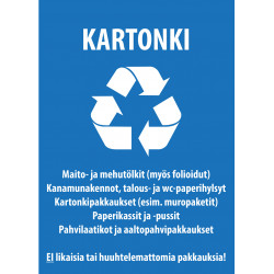 Kartonkikeräys -tarra...