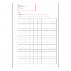 Tuntilista A4 - Malli 2