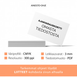 Ajanvarauskortti Omasta Tiedostosta 200 kpl