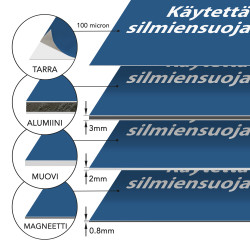 Käytettävä silmiensuojaimia