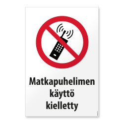 Matkapuhelimen käyttö kielletty -merkki