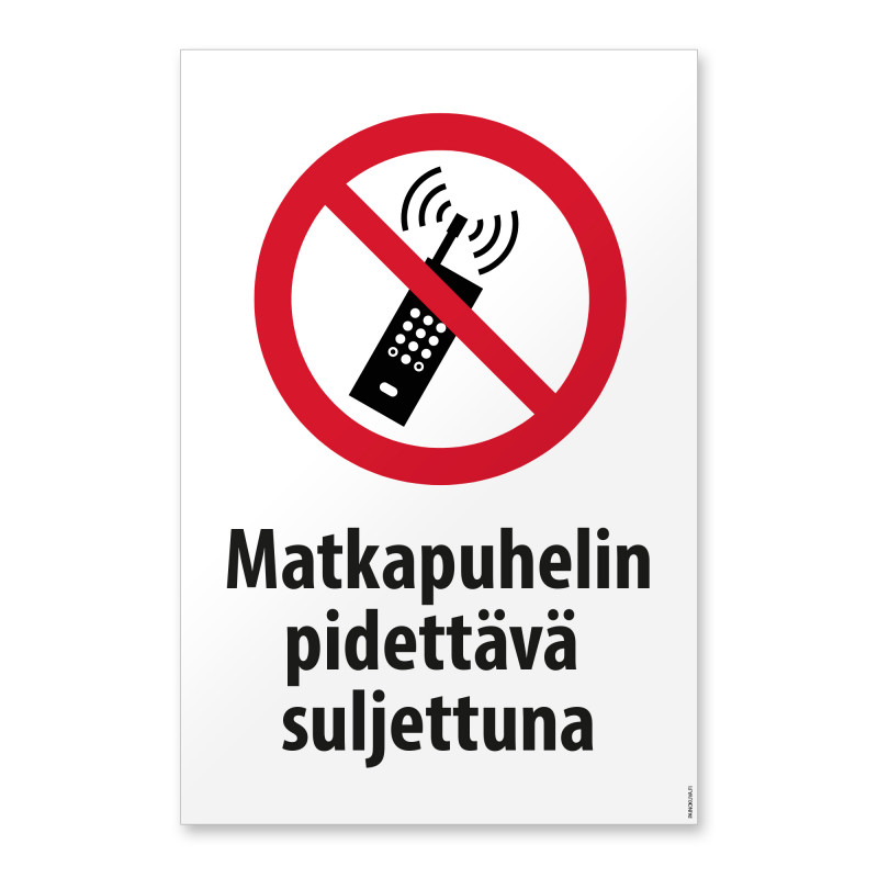 Matkapuhelin pidettävä suljettuna -merkki