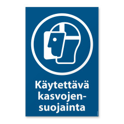 Käytettävä kasvojensuojainta