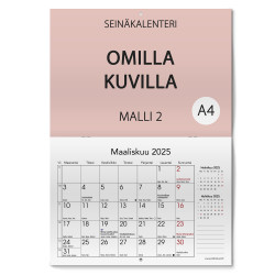 Seinäkalenteri A4 Omilla kuvilla - Malli 2