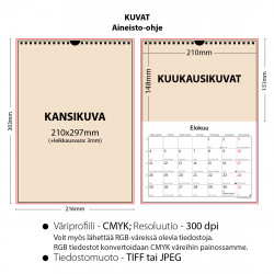 Kalenteri A4 Pysty Omilla kuvilla - Malli 2