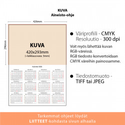 Julistekalenteri Omalla kuvalla A2