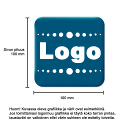 Vinyylitarra 100x100mm pyöristetyillä kulmilla