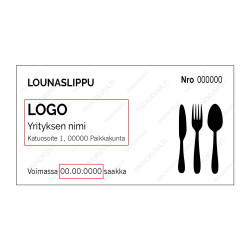 Lounaslippu 500 kpl musta painatus