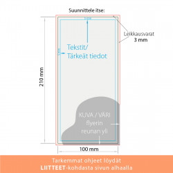 Flyer 100x210mm omasta tiedostosta 250kpl