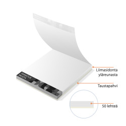Muistilehtiö 100x100mm omalla painatuksella 10kpl