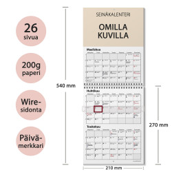 Seinäkalenteri Trio Omilla kuvilla