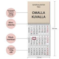 Seinäkalenteri Trio Omalla kuvalla