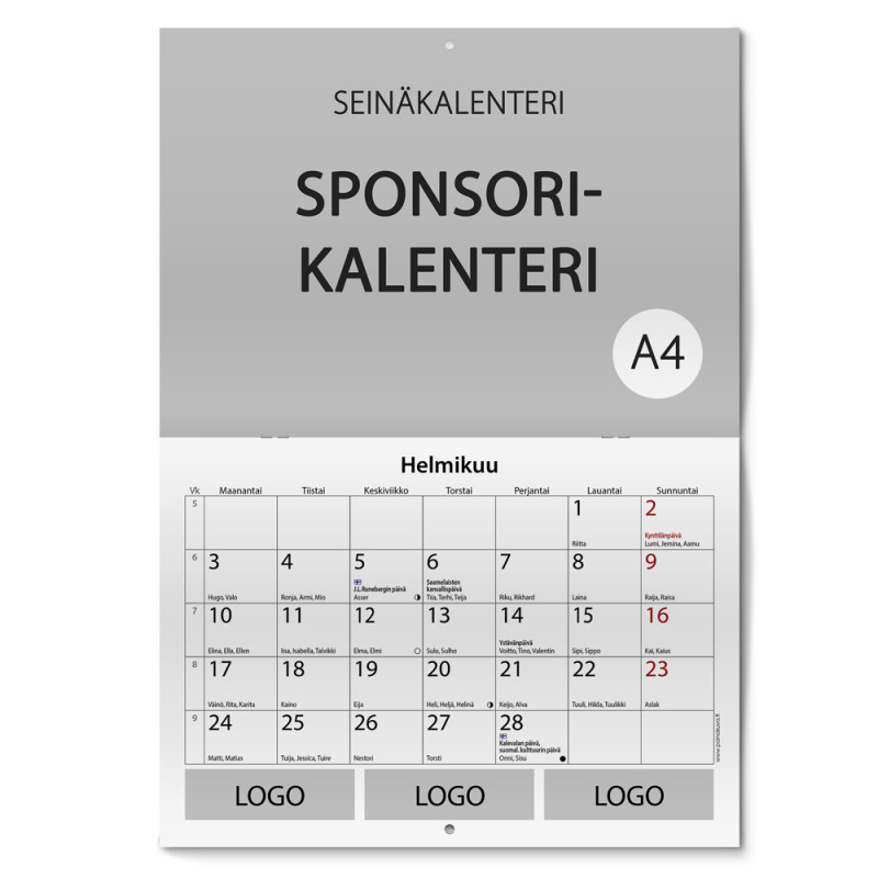 Sponsorikalenteri 500kpl A4