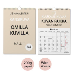 Kalenteri A4 Pysty Omilla kuvilla - Malli 1