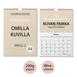 Kalenteri A4 Pysty Omilla kuvilla - Malli 2