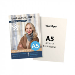 Vaaliflyer A5 omalla painatuksella