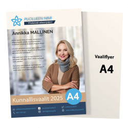 Vaaliflyer A4 omalla painatuksella