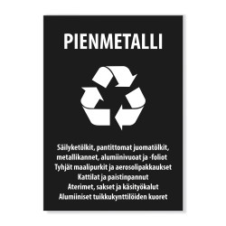 Pienmetallinkeräys -tarra...