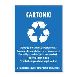 Kartonkikeräys -tarra...